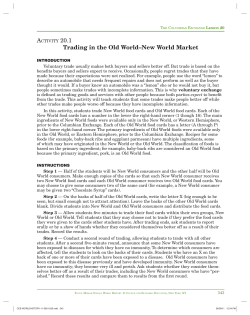 A 20.1 Trading in the Old World–New World Market