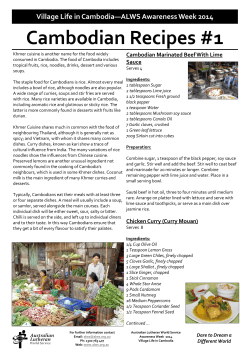 Cambodian Recipes #1 Village Life in Cambodia—ALWS Awareness Week 2014 Sauce