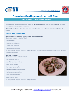 Peruvian Scallops on the Half Shell THAWING &amp; COOKING INSTRUCTIONS