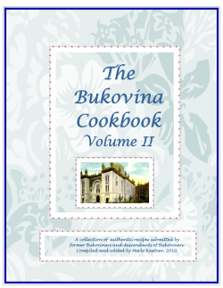 The  Bukovina Cookbook