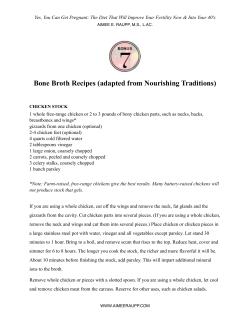 Bone Broth Recipes (adapted from Nourishing Traditions)