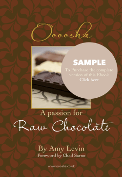 Raw Chocolate Oooosha A passion for By Amy Levin