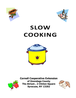 SLOW COOKING Cornell Cooperative Extension of Onondaga County
