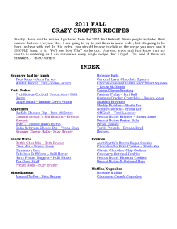 2011 FALL CRAZY CROPPER RECIPES