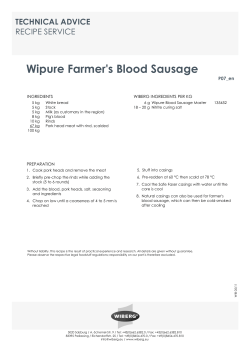 Wipure Farmer's Blood Sausage TECHNICAL ADVICE RECIPE SERVICE
