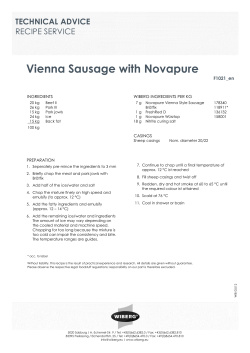 Vienna Sausage with Novapure TECHNICAL ADVICE RECIPE SERVICE
