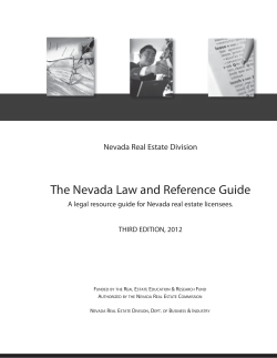 The Nevada Law and Reference Guide Nevada Real Estate Division