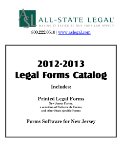 2012-2013 Legal Forms Catalog Includes: