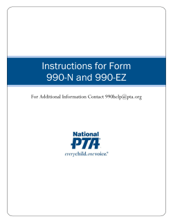 Instructions for Form 990-N and 990-EZ For Additional Information Contact
