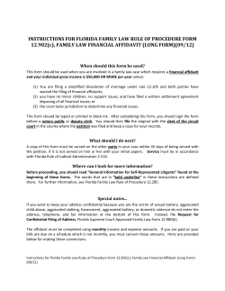 INSTRUCTIONS FOR FLORIDA FAMILY LAW RULE OF PROCEDURE FORM