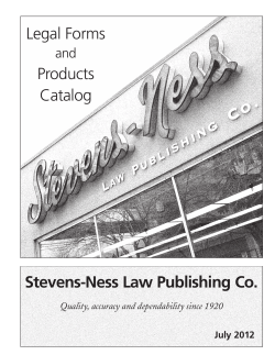 Legal Forms Products Catalog Stevens-Ness Law Publishing Co.