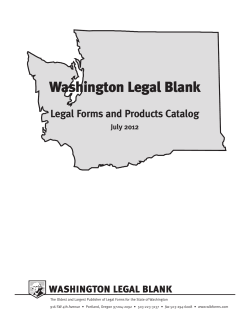 Washington Legal Blank Legal Forms and Products Catalog WASHINGTON LEGAL BLANK July 2012