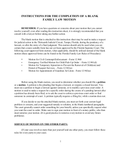 INSTRUCTIONS FOR THE COMPLETION OF A BLANK FAMILY LAW MOTION