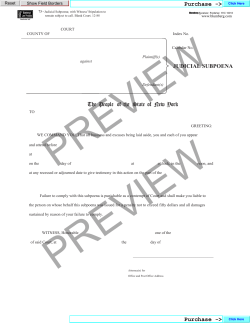 PREVIEW Purchase -&gt; JUDICIAL SUBPOENA The People of the State of New York
