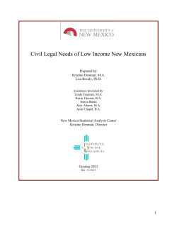 Civil Legal Needs of Low Income New Mexicans Prepared by: