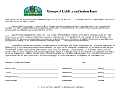 Release of Liability and Waiver Form