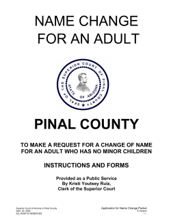 NAME CHANGE FOR AN ADULT PINAL COUNTY