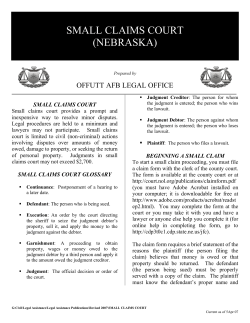 SMALL CLAIMS COURT (NEBRASKA) OFFUTT AFB LEGAL OFFICE