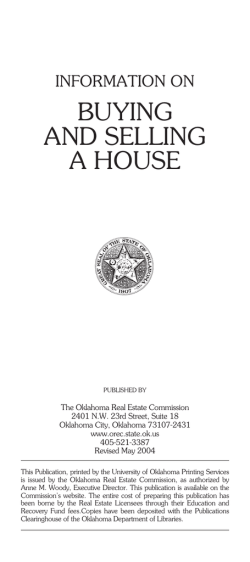 BUYING AND SELLING A HOUSE INFORMATION ON