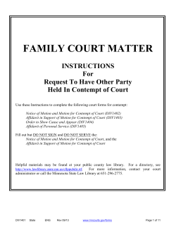FAMILY COURT MATTER  INSTRUCTIONS For