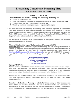 Establishing Custody and Parenting Time for Unmarried Parents