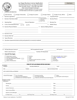 Las Vegas Business License Application