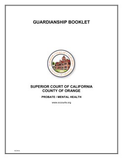 GUARDIANSHIP BOOKLET SUPERIOR COURT OF CALIFORNIA COUNTY OF ORANGE