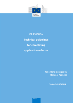 ERASMUS+ Technical guidelines for completing application e-Forms