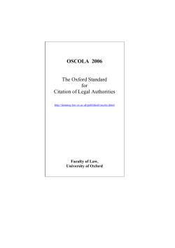 OSCOLA  2006  The Oxford Standard for