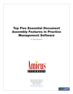 Top Five Essential Document Assembly Features in Practice Management Software by Seth Rowland