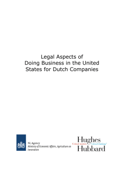 Legal Aspects of Doing Business in the United States for Dutch Companies