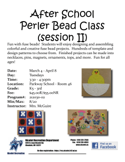 After School Perler Bead Class (session II)