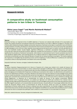 A comparative study on bushmeat consumption Research Article Silvia Laura Ceppi