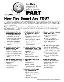 PART How Tire Smart Are YOU? smart be tire