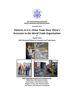 Patterns in U.S.-China Trade Since China’s Joseph Casey