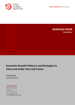 Economic Growth Patterns and Strategies in  WORKING PAPER