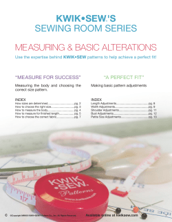 KWIK•SEW 'S SEWING ROOM SERIES MEASURING &amp; BASIC ALTERATIONS
