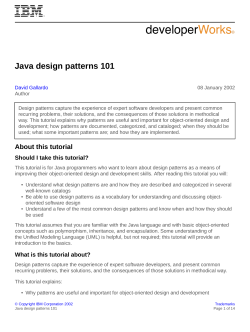 Java design patterns 101