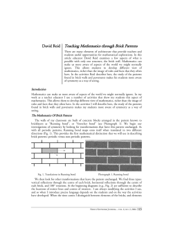 Teaching Mathematics through Brick Patterns David Reid