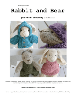 Rabbit and Bear plus 5 items of clothing  Knitting pattern for