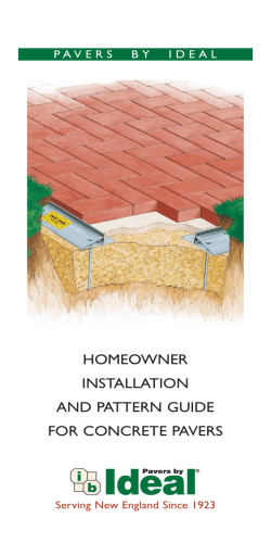 HOMEOWNER INSTALLATION AND PATTERN GUIDE FOR CONCRETE PAVERS