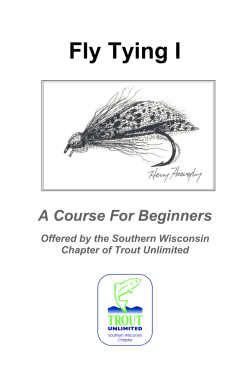 Fly Tying I A Course For Beginners Offered by the Southern Wisconsin