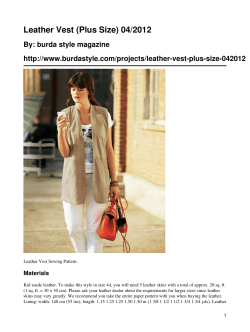 Leather Vest (Plus Size) 04/2012 By: burda style magazine  Materials