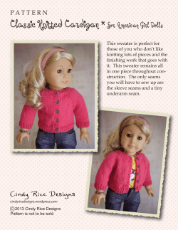 Classic Knitted Cardigan * for American Girl Dolls