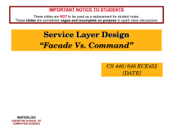 Service Layer Design “Facade Vs. Command” CS 446/646 ECE452 [DATE]