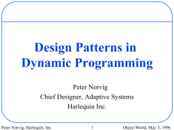 Design Patterns in Dynamic Programming  Peter Norvig