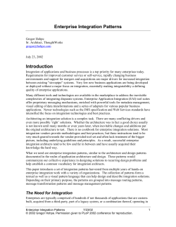 Enterprise Integration Patterns Introduction