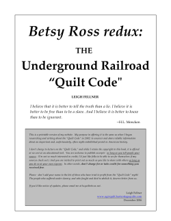 Betsy Ross redux:  Underground Railroad “Quilt Code&#34;
