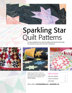 Sparkling Star Quilt Patterns . Table of Contents