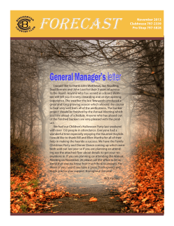 Forecast letter General Manager’s November 2013